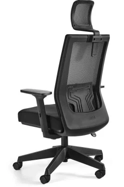 Fotel biurowy ergonomiczny NEZ czarny siatka/tkanina