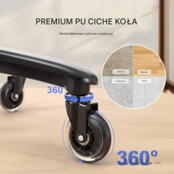 Fotel biurowy gabinetowy Ergonomiczny z podnóżkiem skórzany regulowany
