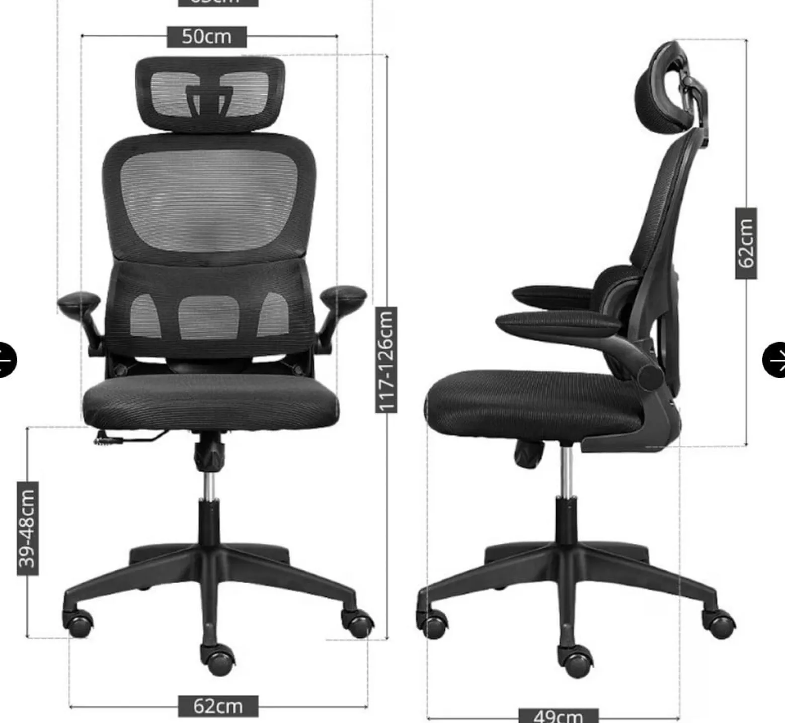 Fotel biurowy LETI ergonomiczny Mesh zagłówek Tilt regulowany