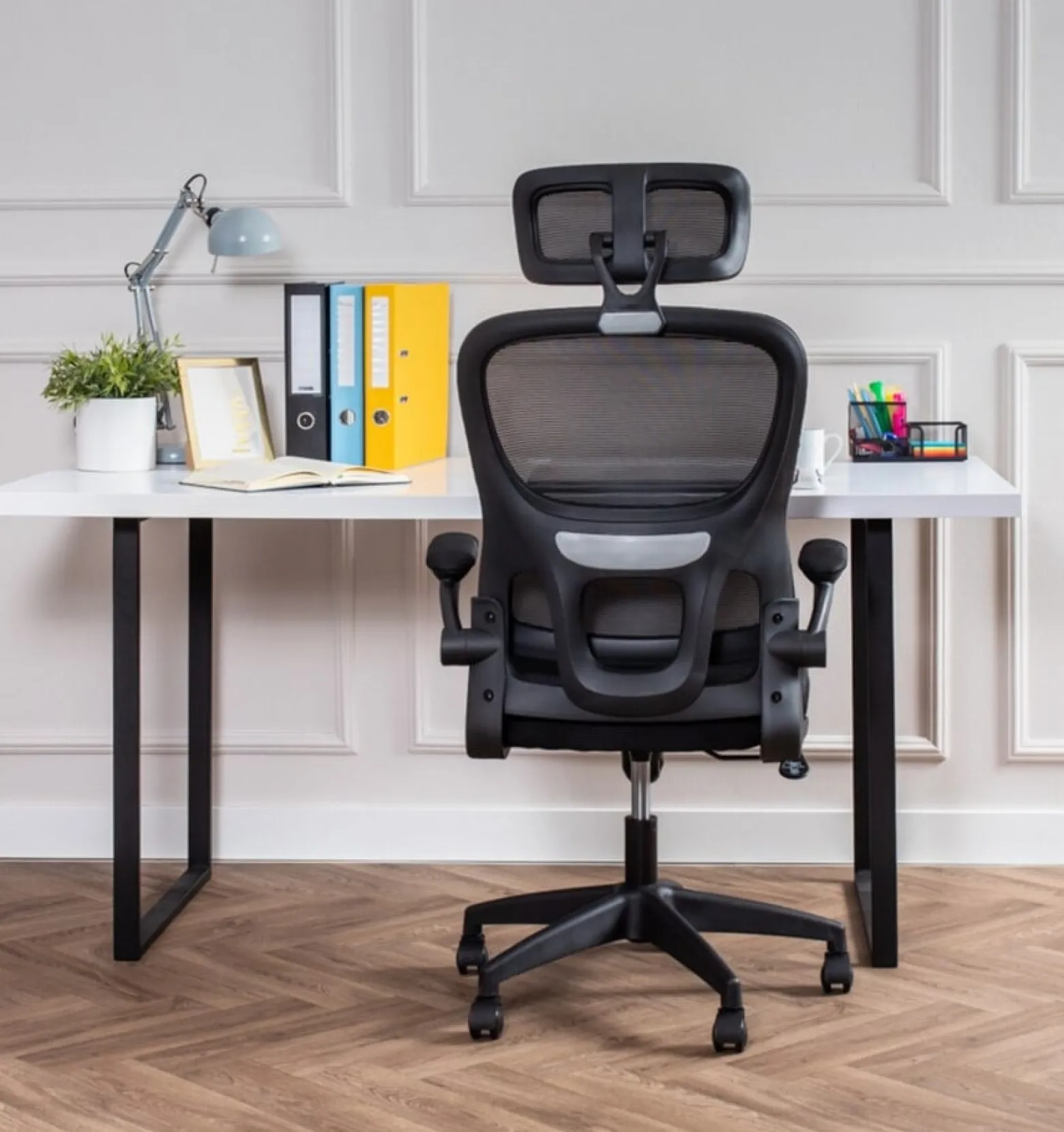 Fotel biurowy LETI ergonomiczny Mesh zagłówek Tilt regulowany