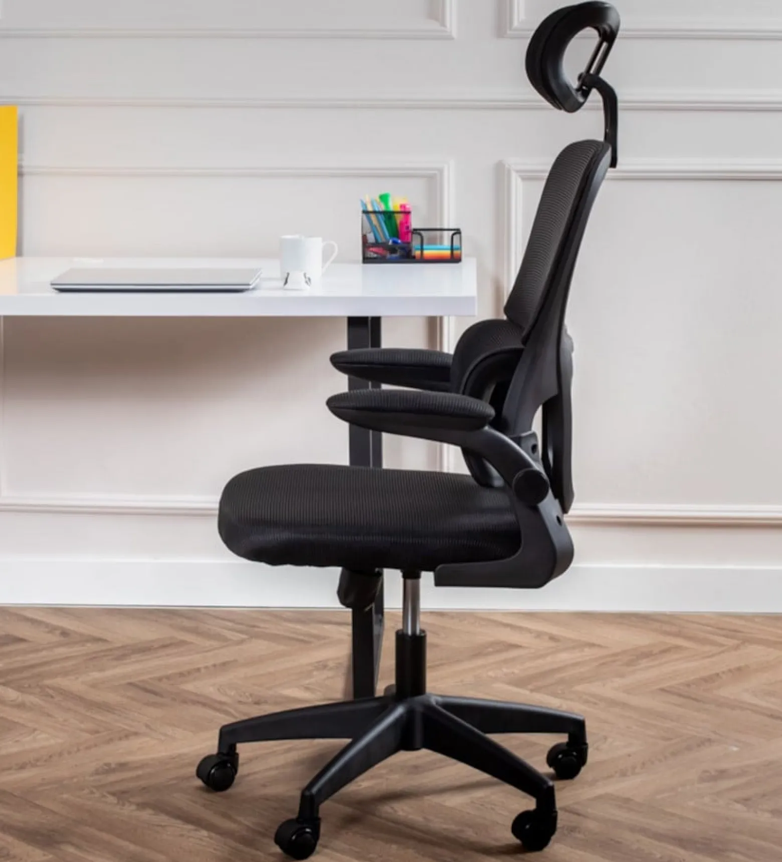 Fotel biurowy LETI ergonomiczny Mesh zagłówek Tilt regulowany