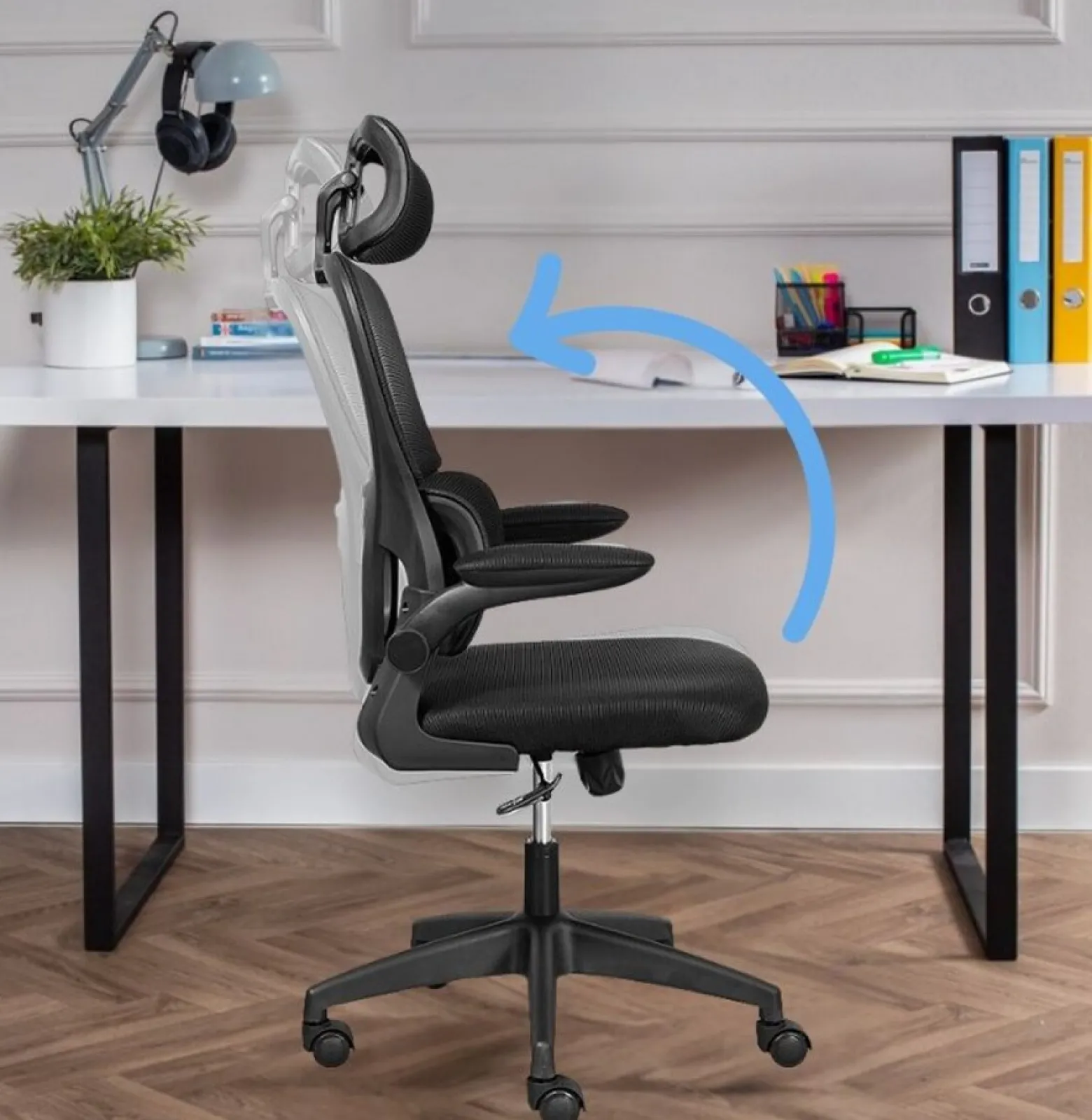 Fotel biurowy LETI ergonomiczny Mesh zagłówek Tilt regulowany
