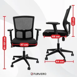 Fotel Biurowy Obrotowy Ergonomiczny Krzesło Biurowe Furvero Aero