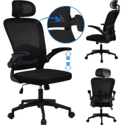 Fotel biurowy obrotowy Mistral Black mikrosiatka do biurka KO28CZ