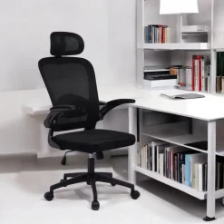 Fotel biurowy obrotowy Mistral Black mikrosiatka do biurka KO28CZ