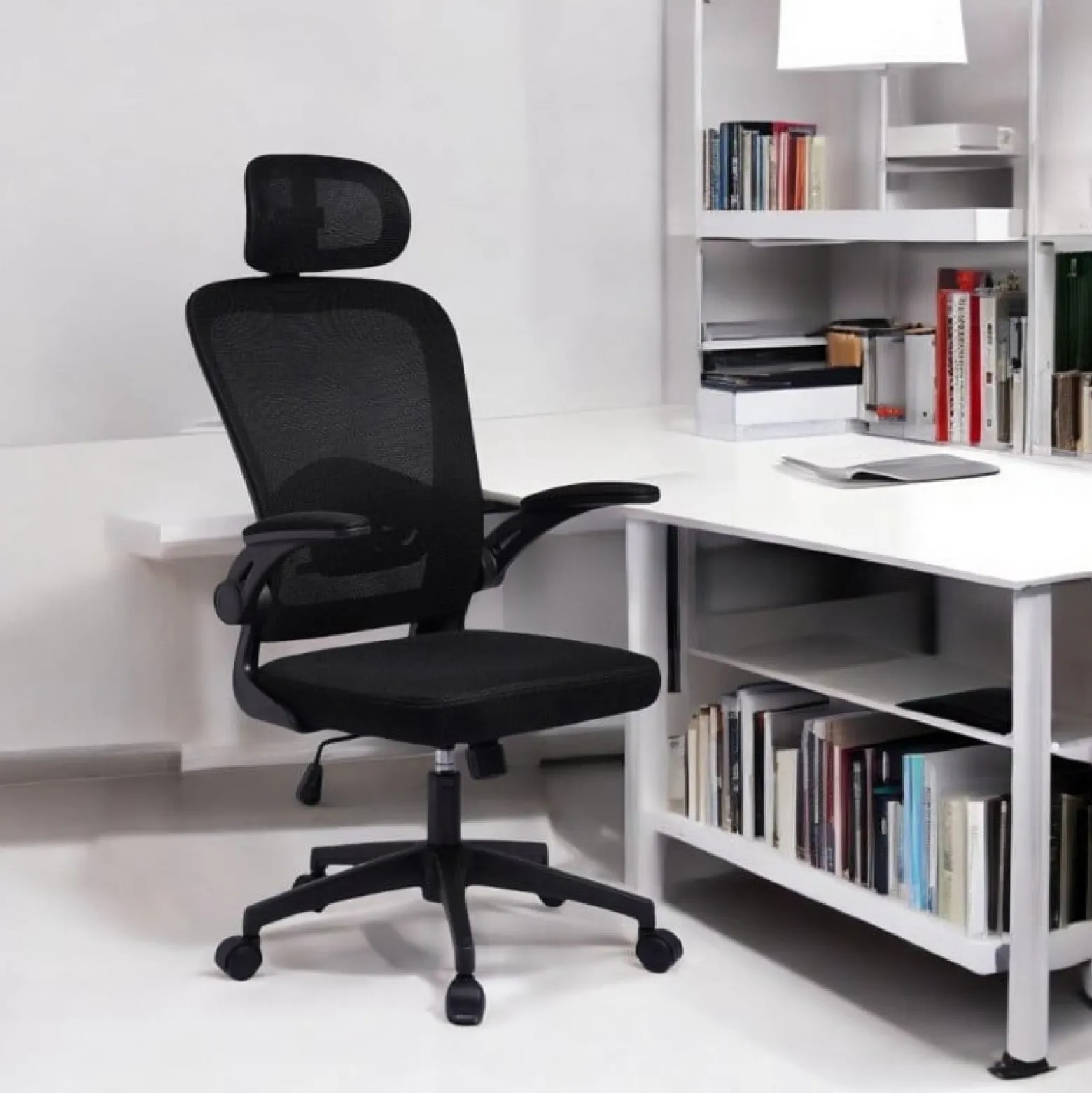 Fotel biurowy obrotowy Mistral Black mikrosiatka do biurka KO28CZ