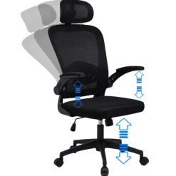 Fotel biurowy obrotowy Mistral Black mikrosiatka do biurka KO28CZ