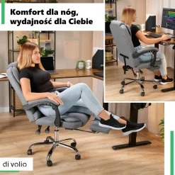 Fotel biurowy obrotowy z podnóżkiem di volio Baldo - Ciemnoszary