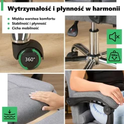 Fotel biurowy obrotowy z podnóżkiem di volio Baldo - Ciemnoszary