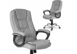 Fotel biurowy szary ergonomiczny komfortowy do pracy i relaksu STILO
