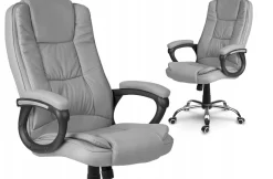 Fotel biurowy szary ergonomiczny komfortowy do pracy i relaksu STILO