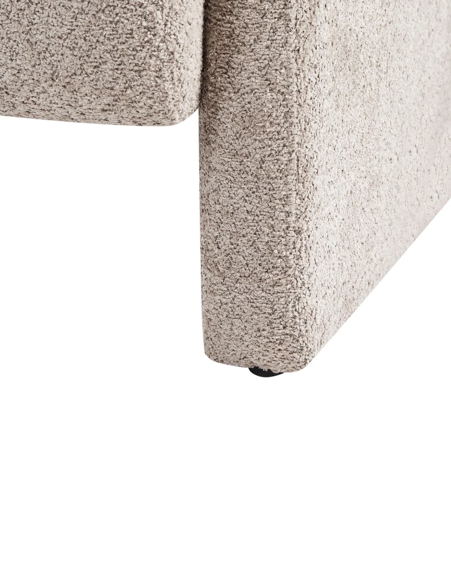 Fotel boucle w stylu retro beżowy