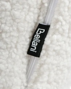 Fotel bujany tapicerowany boucle biały