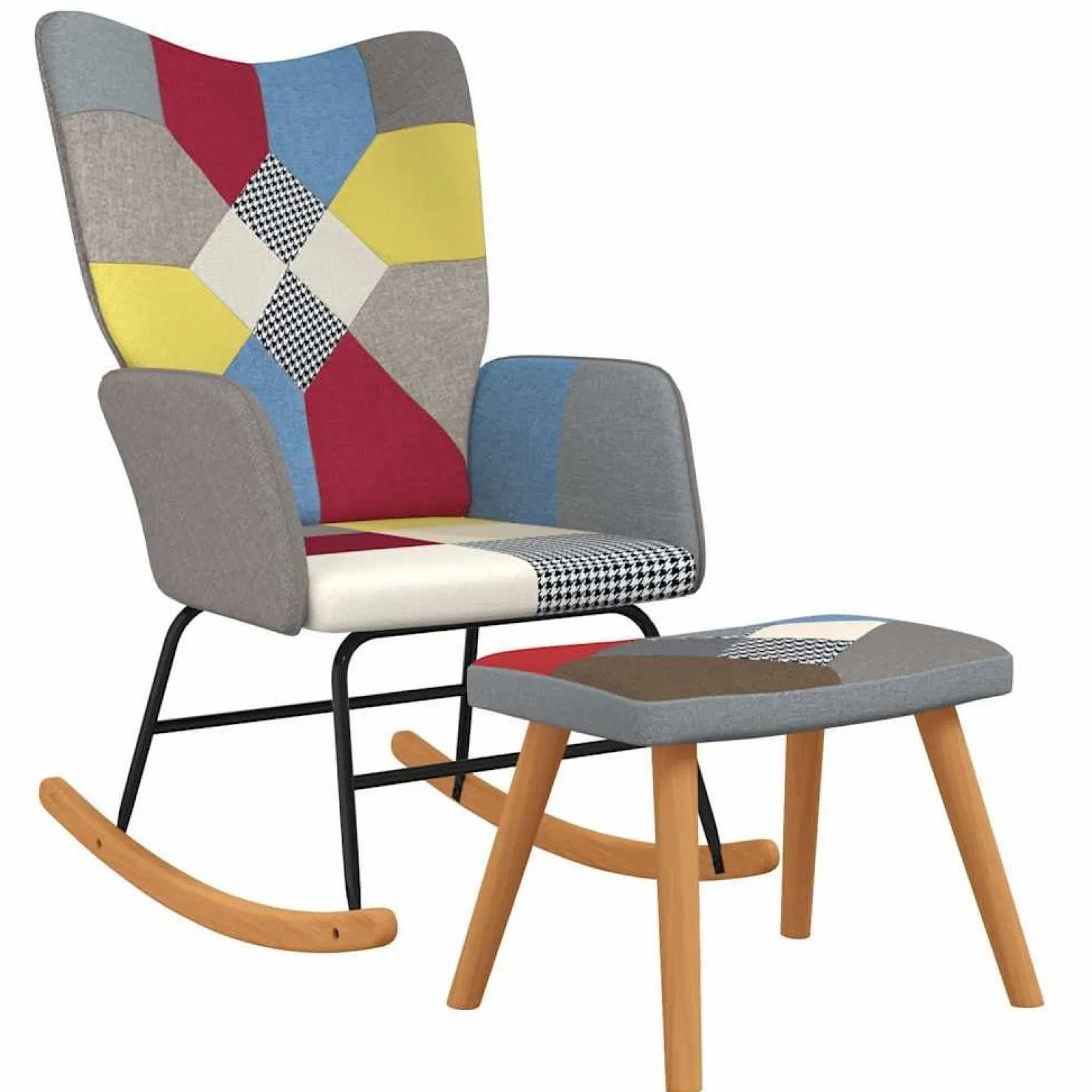 Fotel Bujany z Podnóżkiem Fotel Wypoczynkowy Tapicerowany Do Salonu