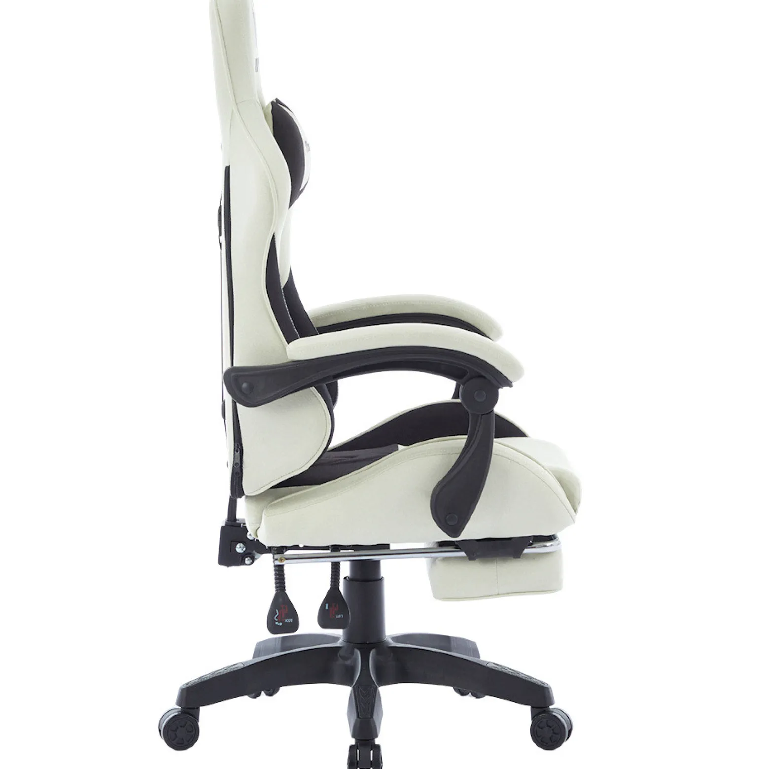 Fotel Extreme gamingowy z podnóżkiem oddychający ThrustX Black-Cream