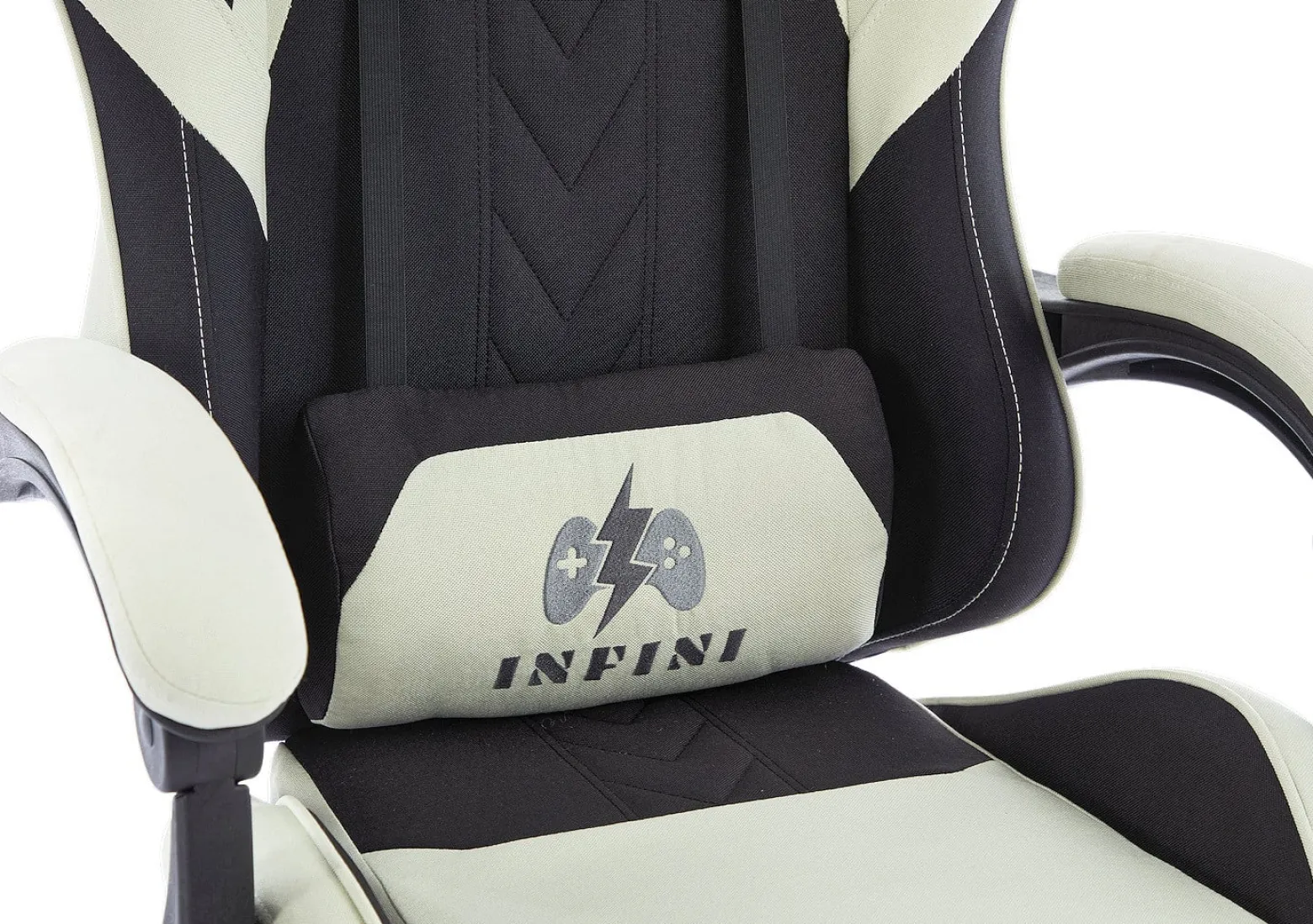 Fotel Extreme gamingowy z podnóżkiem oddychający ThrustX Black-Cream
