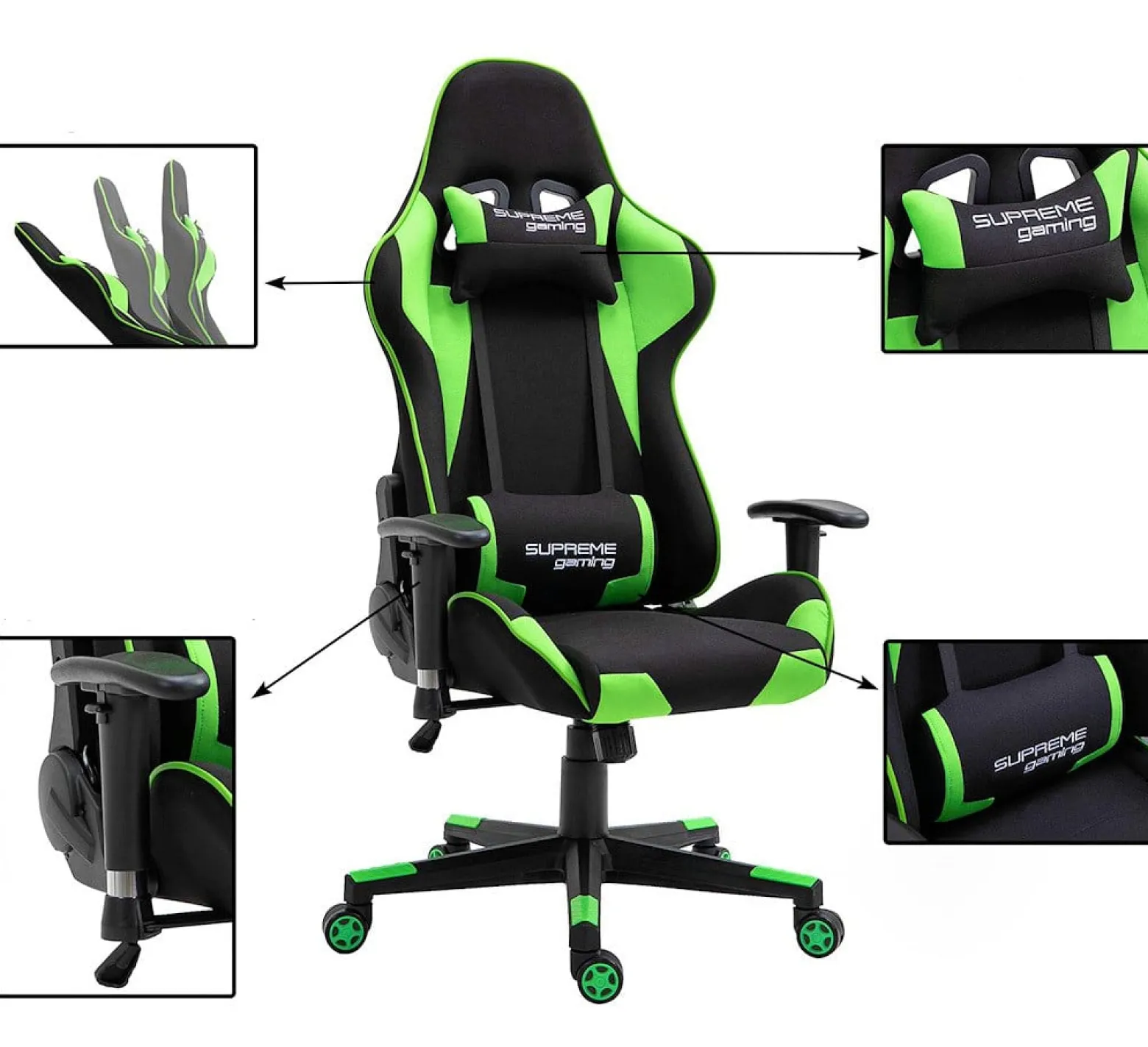 Fotel Extreme regulowany gamingowy PlayMaker Black-Green