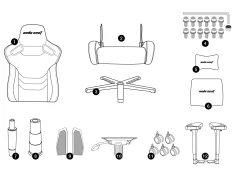 Fotel gamingowy materiałowy Kaiser 2 Frontier ciemnoszary XL
