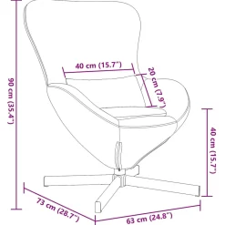 Fotel Jajo Obrotowy Fotel Wypoczynkowy Do Salonu Pokoju 63 x 73 x 90 cm
