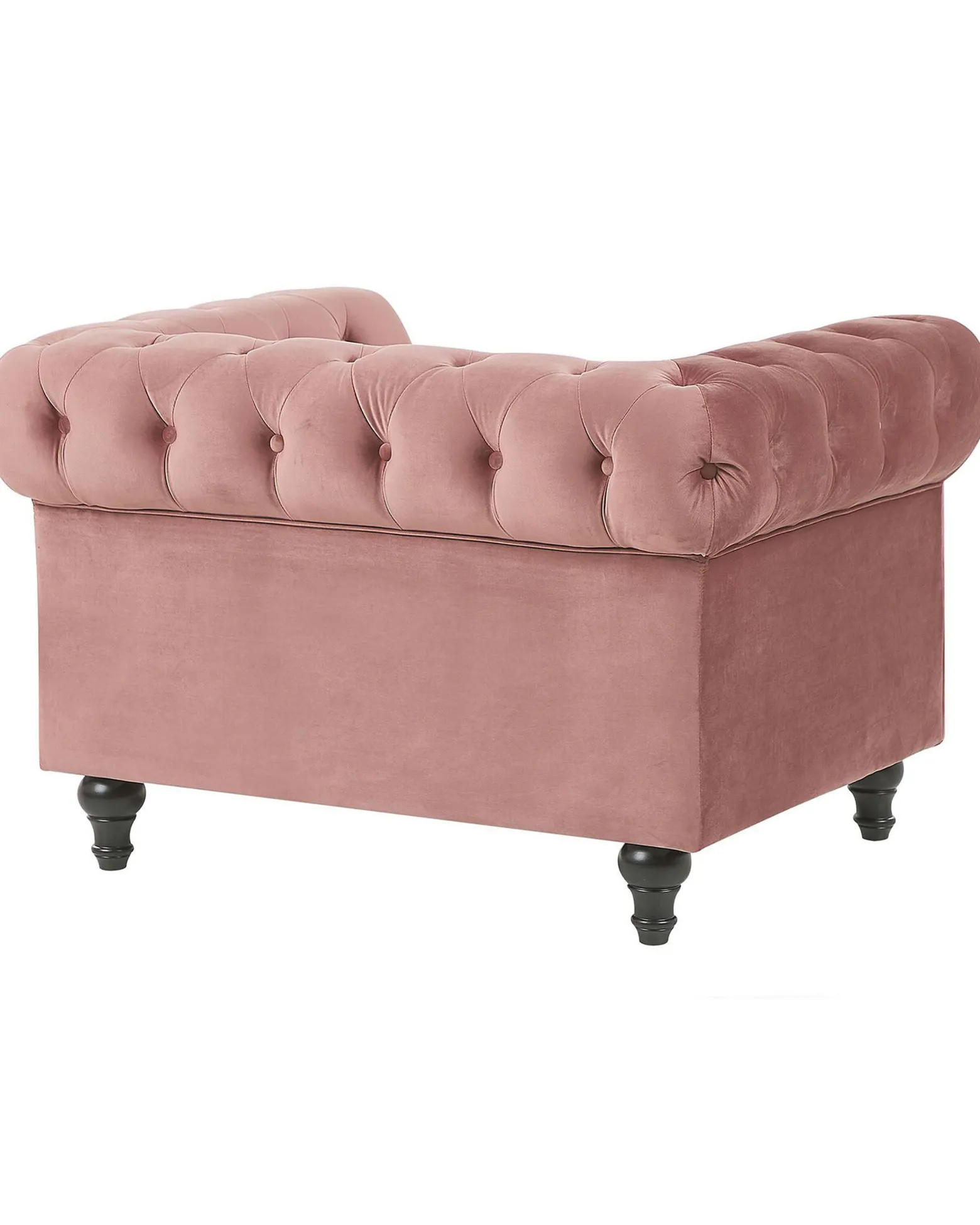 Fotel krzesło chesterfield welur różowy