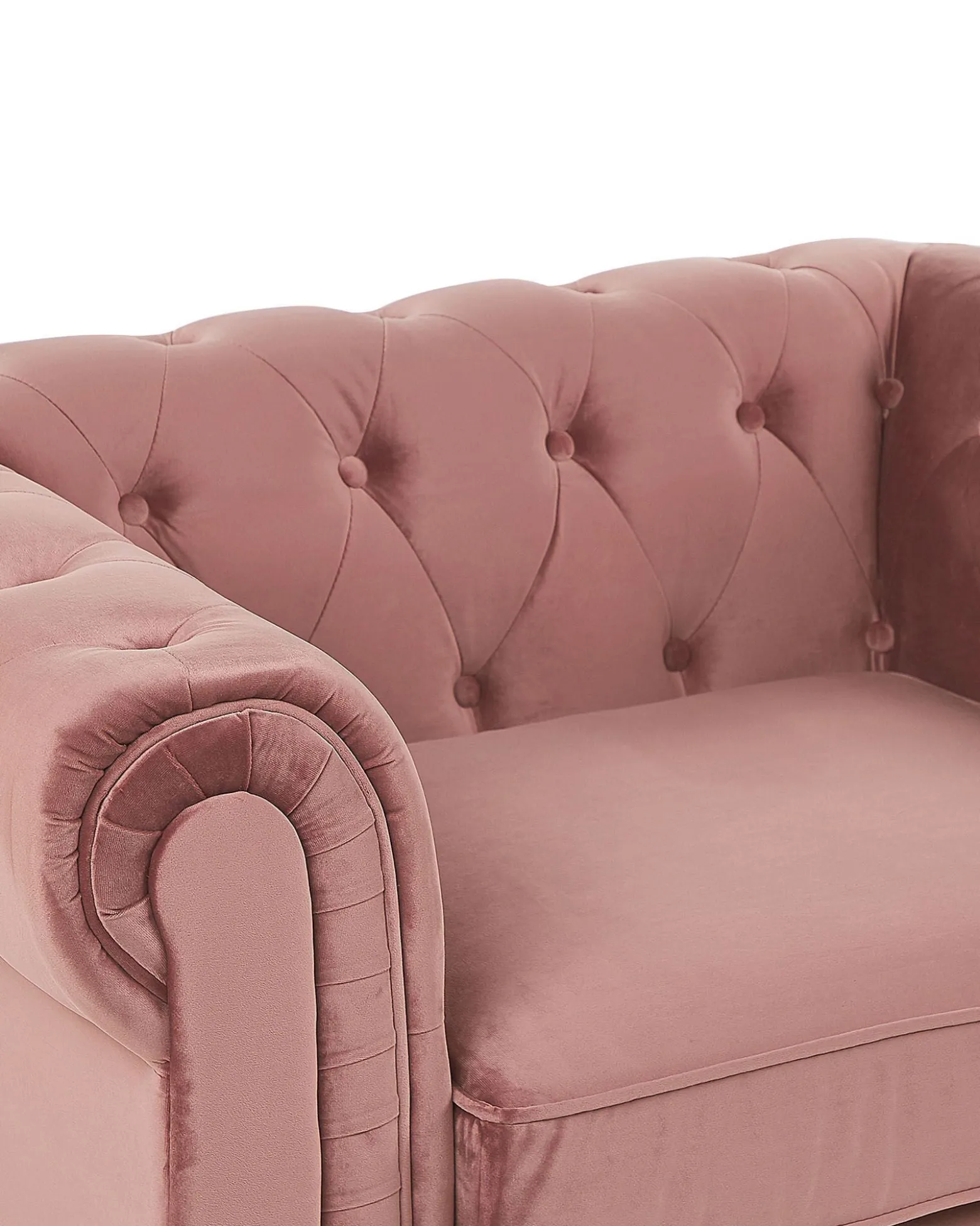 Fotel krzesło chesterfield welur różowy