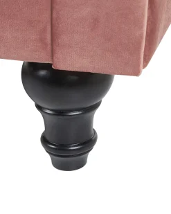 Fotel krzesło chesterfield welur różowy