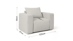 Fotel Lambi kremowy boucle