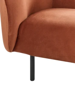 Fotel LOEN Welur Pomarańczowy