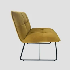 Fotel NELOX welurowy musztardowy 63x69x73 cm HOMLA