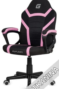 Fotel obrotowy do biurka MARIO BLACK PINK Fabric