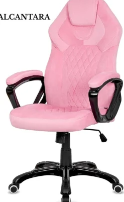 Fotel obrotowy do biurka SPIDER PINK ALCANTARA