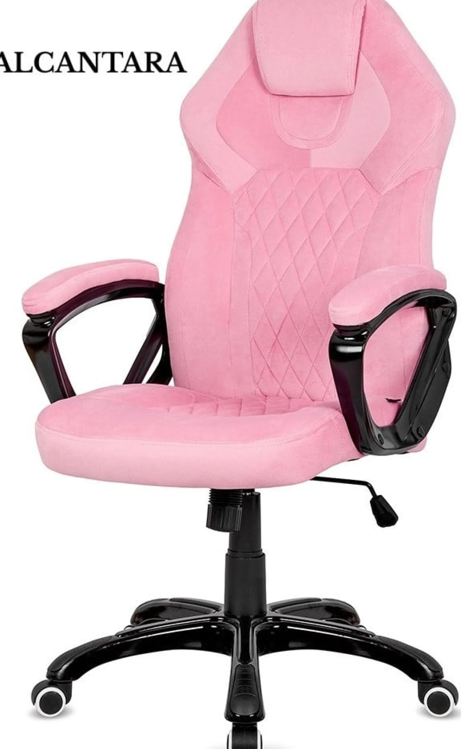 Fotel obrotowy do biurka SPIDER PINK ALCANTARA