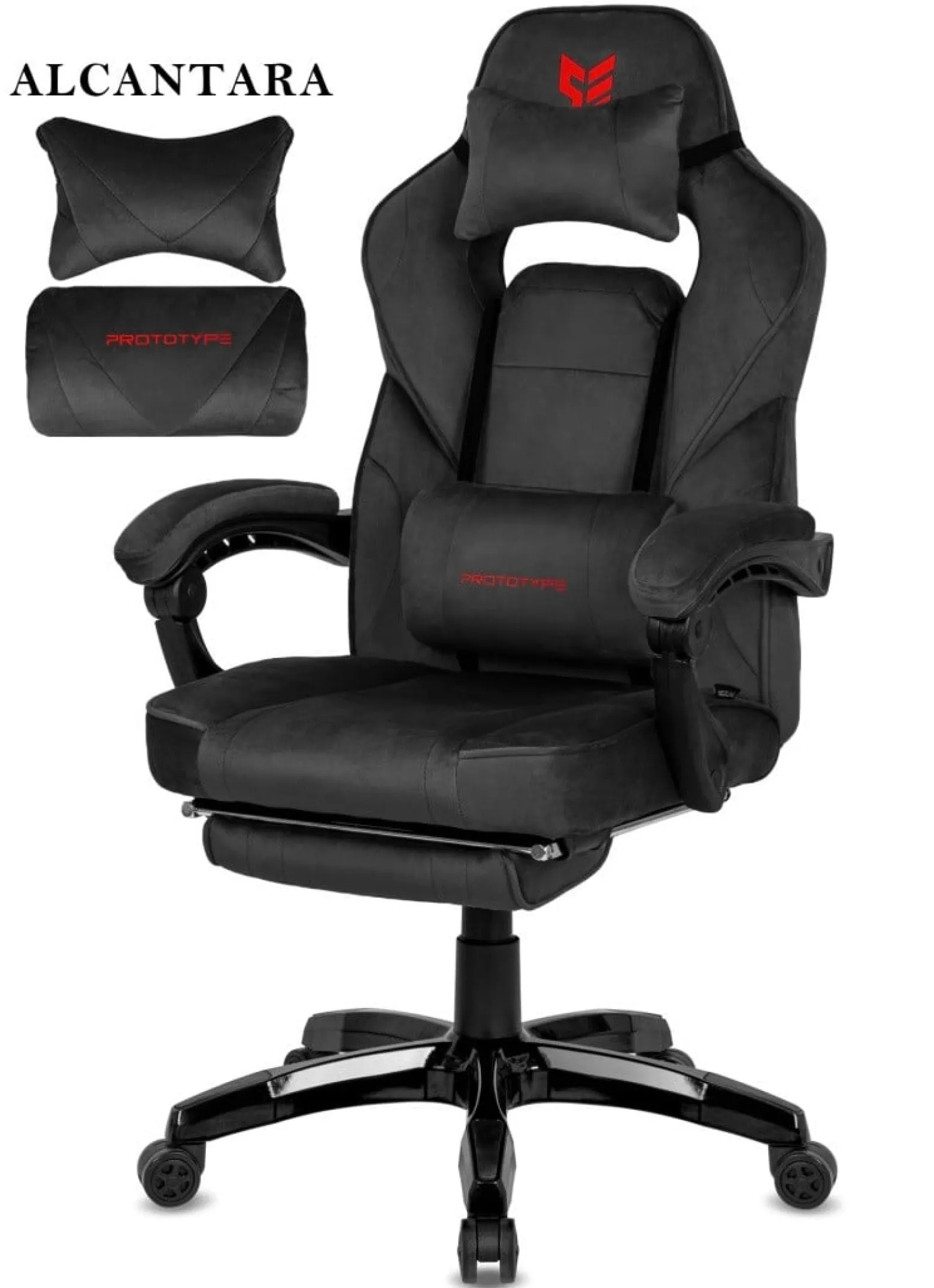 Fotel obrotowy do biurka TITAN BLACK ALCANTARA PRO