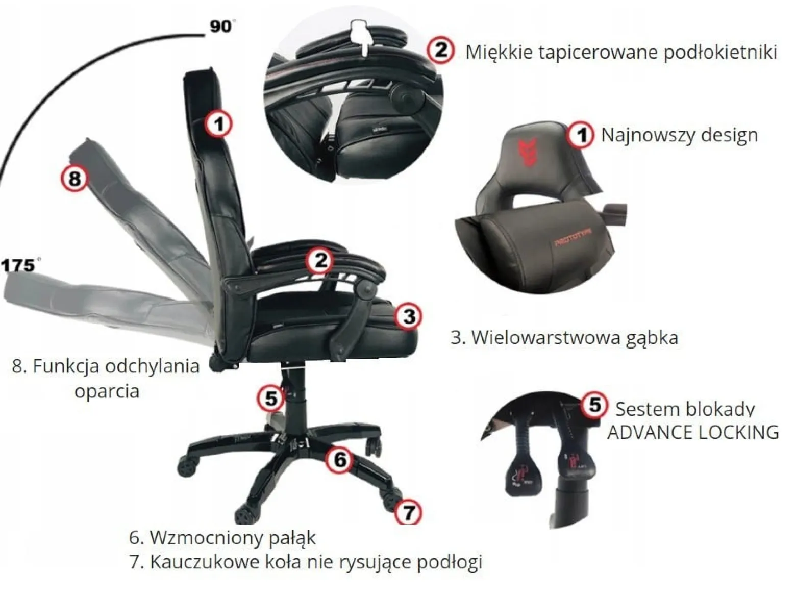 Fotel obrotowy do biurka TITAN BLACK ALCANTARA BASIC