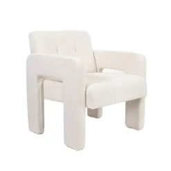 Fotel PELLE Beżowy 68x74x72 cm HOMLA