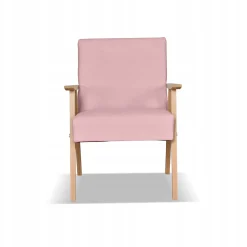 Fotel PRL zestaw retro vintage SOLER Family Meble różowy welur Hunter