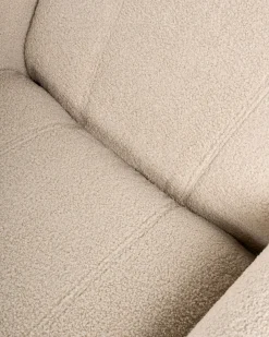 Fotel relaksacyjny podnóżek materiał boucle beżowy