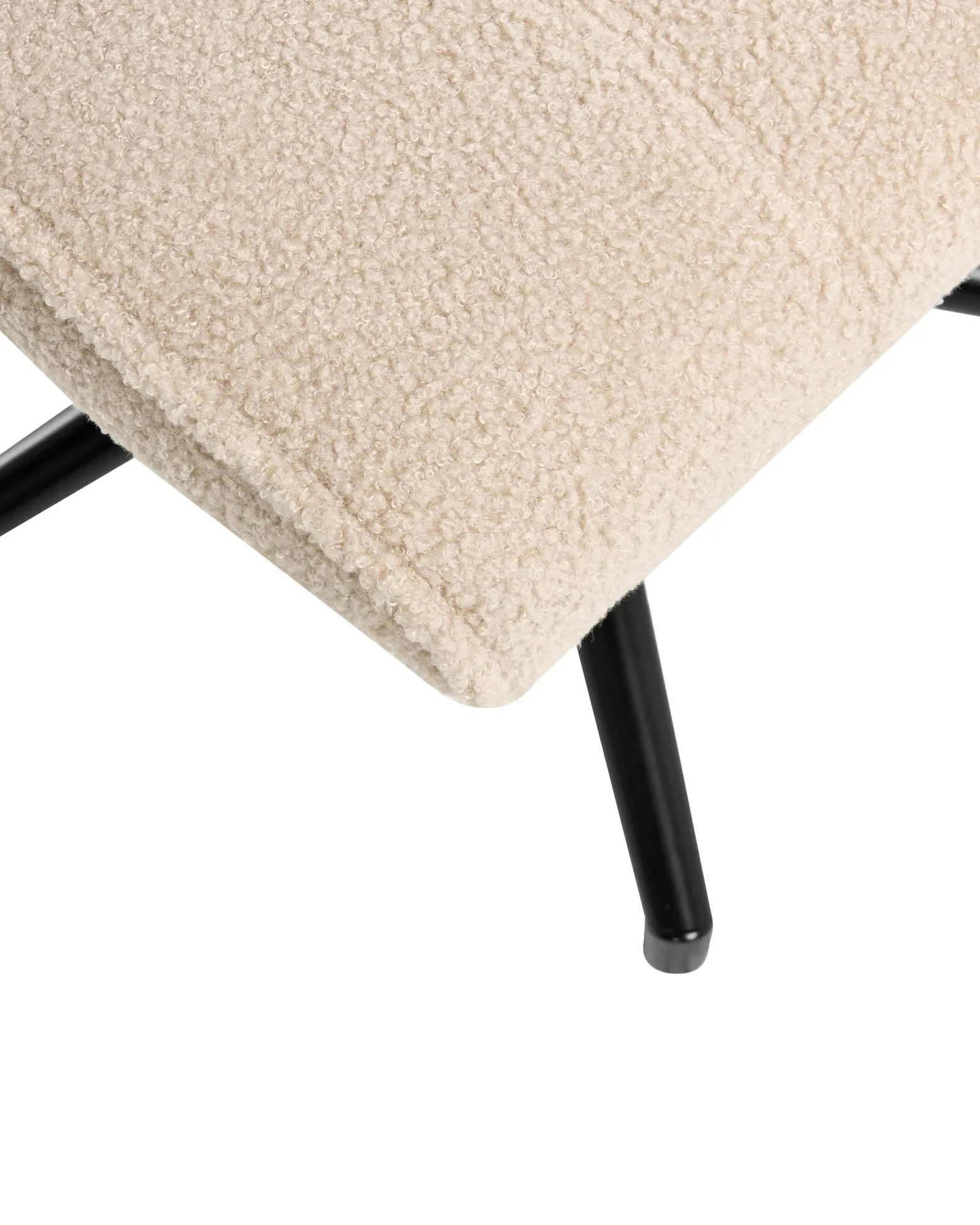 Fotel relaksacyjny podnóżek materiał boucle beżowy
