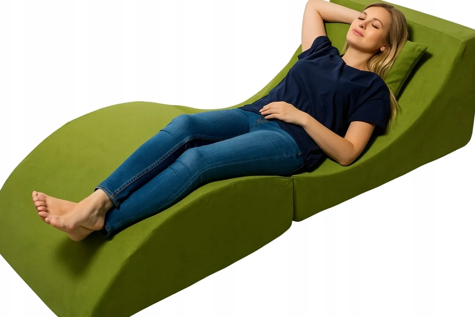 Fotel relaksacyjny VELINDA 150x60x40cm 3w1 składany sofa pufa leżanka