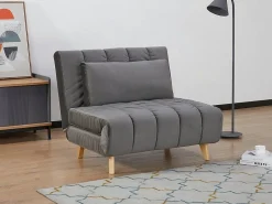 Fotel rozkładany BILLY VELVET szary