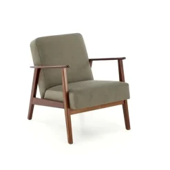 Fotel tapicerowany MILANO 1S oliwkowy/orzech