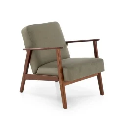 Fotel tapicerowany MILANO 1S oliwkowy/orzech