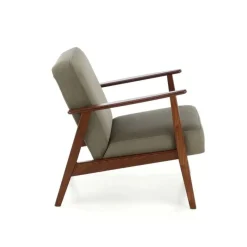 Fotel tapicerowany MILANO 1S oliwkowy/orzech