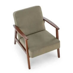 Fotel tapicerowany MILANO 1S oliwkowy/orzech