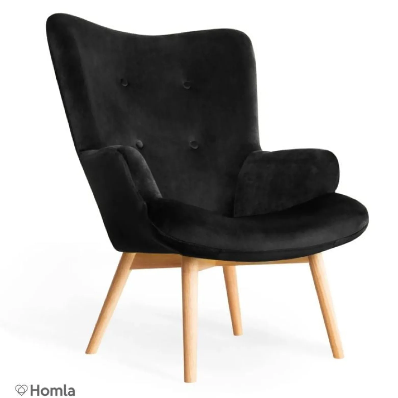 Fotel tapicerowany MOSS VELVET czarny