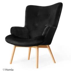 Fotel tapicerowany MOSS VELVET czarny
