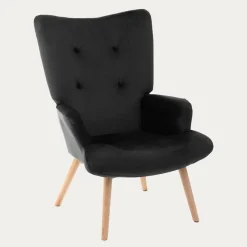 Fotel tapicerowany MOSS VELVET czarny