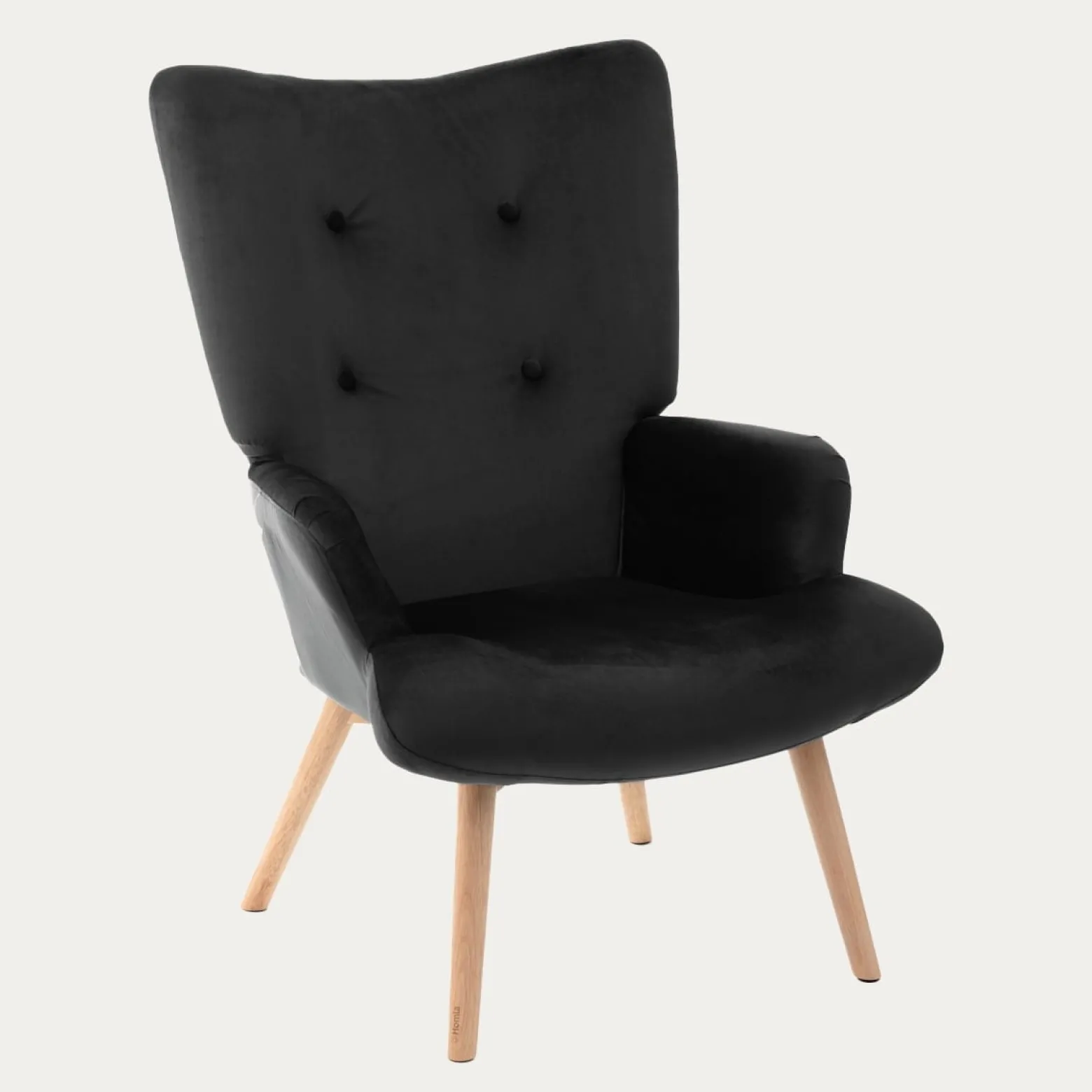 Fotel tapicerowany MOSS VELVET czarny