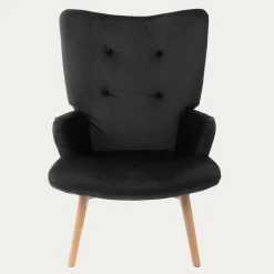 Fotel tapicerowany MOSS VELVET czarny