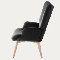 Fotel tapicerowany MOSS VELVET czarny